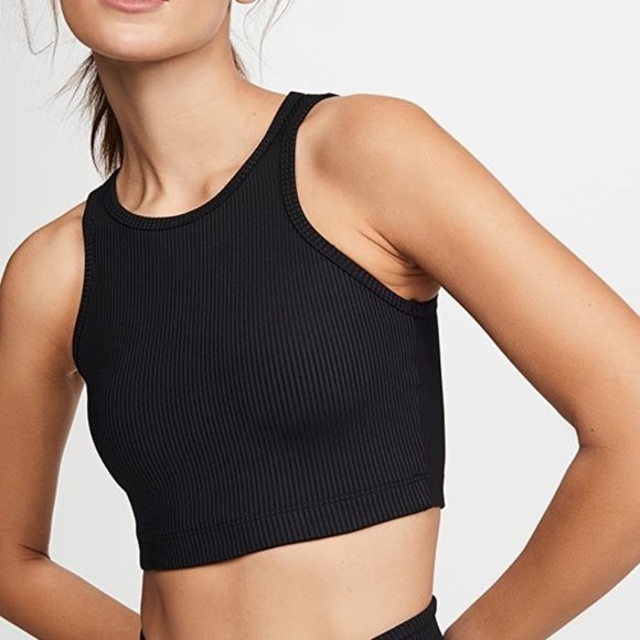 New Year of Ours Claudia high neck ribbed athleisure cropped tank sports bra